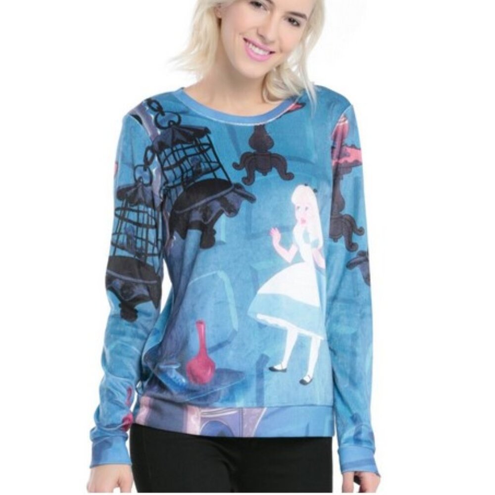 Disney - Alice in Wonderland Velour Sweater - Women's Size Small